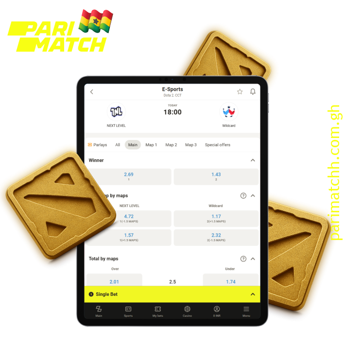 Users from Ghana can conveniently and securely place bets on Dota 2 through Parimatch