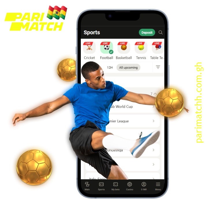 Ghanaian players can easily bet on football at Parimatch with various options and handy tools